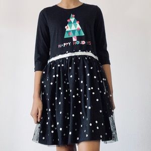 Cat & Jack: Black polka dot happy holidays dress
